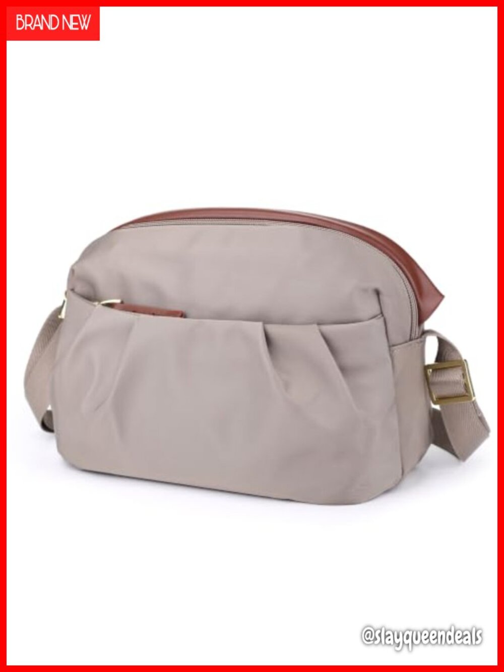 Waterproof Nylon Crossbody Bag Multi-Pocket Shoulder Purse Small Satchel